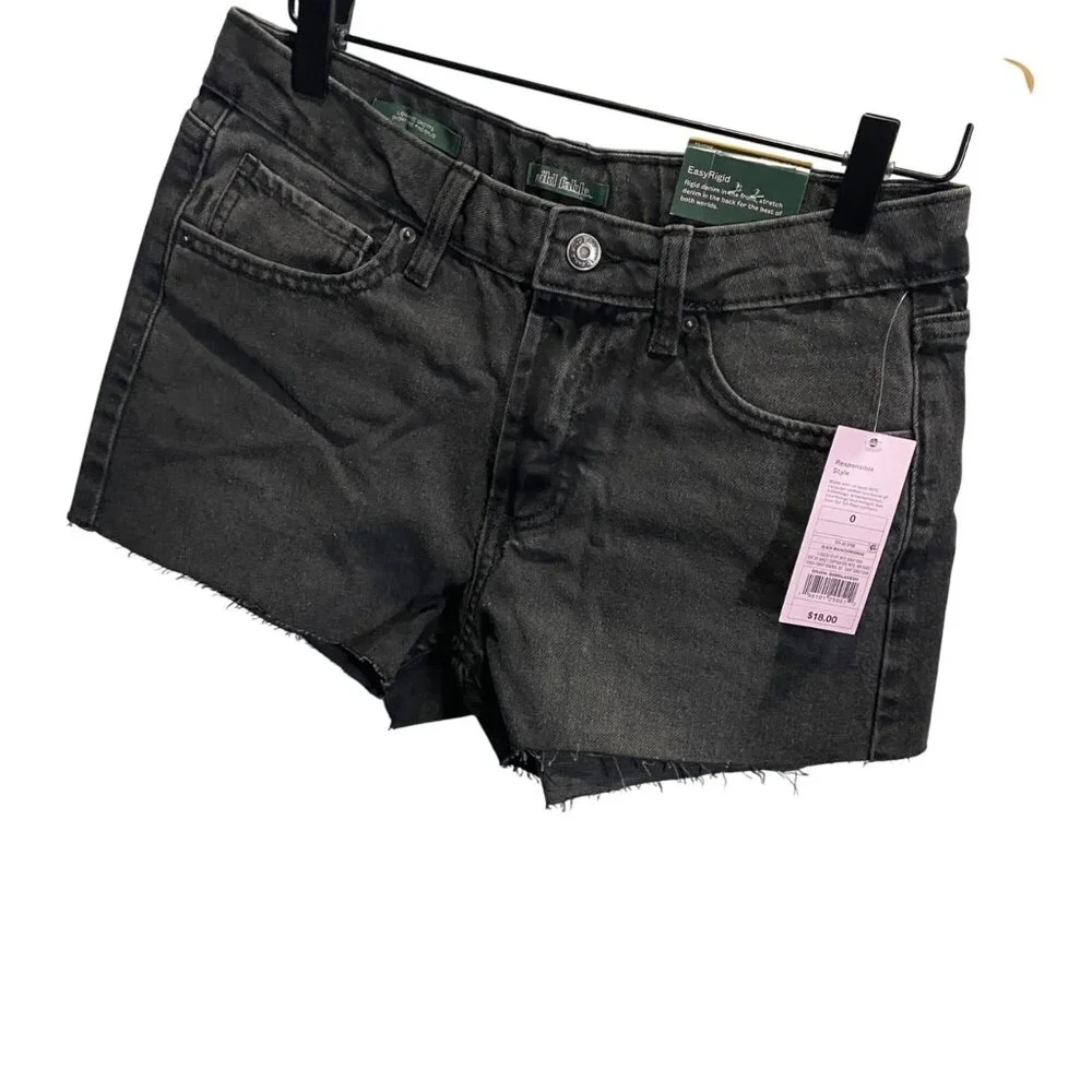 Wild Fable Womens Low-Rise Black Denim Shorts‎ EasyRigid Size 0